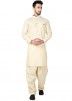 Buy Readymade Cream Linen Pathani Dress for Man Online in USA