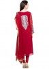 Readymade Maroon Georgette Straight Cut Suit