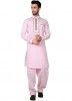 Readymade Pink Linen Pathani Dress for Man Online Shopping USA