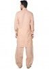 Readymade Peach Linen Pathani Suit Set