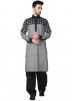Pathani for Men - Buy Readymade Grey Linen Pathani Suit for Mens Online