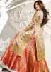Shilpa Shetty Red and Beige Kurti Style Silk Lehenga