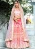 Pink Shaded Silk Lehenga Choli with Gota Patti Work