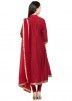 Readymade Red Cotton Silk Salwar Suit