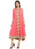 Readymade Pink Faux Georgette Salwar Suit