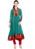 Teal Faux Georgette Readymade Tunic