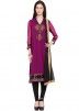 Readymade Magenta Georgette Straight Cut Suit