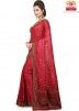 Red Pure Tussar Silk Saree with Blouse