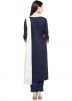 Readymade Blue Cotton Straight Cut Pant Suit