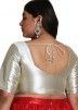 Silver Color Shimmer Saree Blouse 