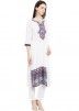 Readymade White Printed Straight Cotton Pant Suit