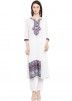 Readymade White Printed Straight Cotton Pant Suit