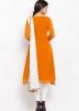 Orange Asymmetric Readymade Cotton Suit