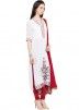Readymade White Straight Cut Cotton Salwar Suit