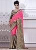 Shaded Pink and Beige Georgette Saree