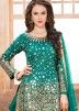 Green Art Silk Punjabi Salwar Suit with Dupatta