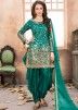 Green Art Silk Punjabi Salwar Suits with Dupatta Online Shopping