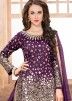 Purple Art Silk Punjabi Salwar Suit with Dupatta