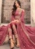 Sonal Chauhan Pink Georgette Side Slit Pant Suit
