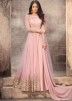 Buy Sonal Chauhan Pink Net Anarkali Style Layered Indian Salwar Kameez Online