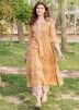 Indo Western Dresses - Buy Yellow Floral Block Printed Long Indian Kurta Set Online