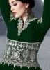 Green Heavy Embroidered Georgette Kurti Style Lehenga