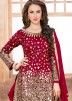 Red Art Silk Punjabi Salwar Suit With Dupatta