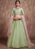 Buy Sequins Embellished Indian Light Green Lehenga Choli Online USA