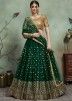 Buy Dark Green Sequins Embellished Bridal Designer Indian Lehenga Choli Online USA