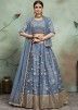 Pastel Blue Sequins Embellished Lehenga Choli 