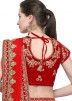 Red Velvet Bridal Embroidered Lehenga Choli