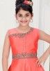Readymade Orange Embroidered Kids Gown