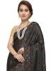 Pure Silk Embroidered Saree In Black