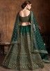 Green Embroidered Bridal Lehenga Choli With Dupatta