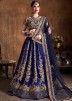 Online Indian Dresses - Blue Embroidered Bridal Lehenga Choli