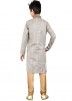 Readymade Grey Art Silk Cotton Kids Kurta Pajama
