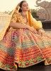 Multicolor Zari Embroidered Lehenga Choli In Art Silk