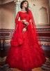 Red Embroidered Bridal Lehenga Choli With Dupatta