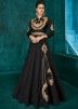 Indian Gown: Buy Black Embroidered Readymade Indo Western Gown Dress