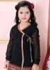 Black Readymade Angrakha Style Kids Gharara Suit
