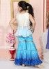 White Embroidered Peplum Style Readymade Kids Gharara Suit