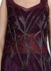Purple Embellished Flared Indo Western Gown