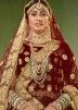 Red Bridal Embroidered Lehenga Choli In Velvet
