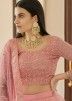 Pink Sequins Embellished Net Lehenga Choli