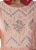 Peach Ruffled Readymade Embroidered Gown