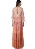 Peach Ruffled Readymade Embroidered Gown