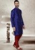 Readymade Royal Blue Dupion Silk Kurta Pajama