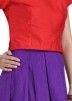 Purple Pleated Readymade Long Skirt With Top