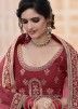 Maroon Bridal Velvet Lehenga Choli With Dupatta
