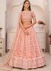 Shop Pink Flared Indian Lehenga Choli With Thread Embroidery Panash India Online